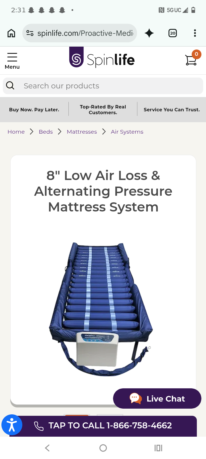 8″ Low Air Loss & Alternating Pressure Mattress System