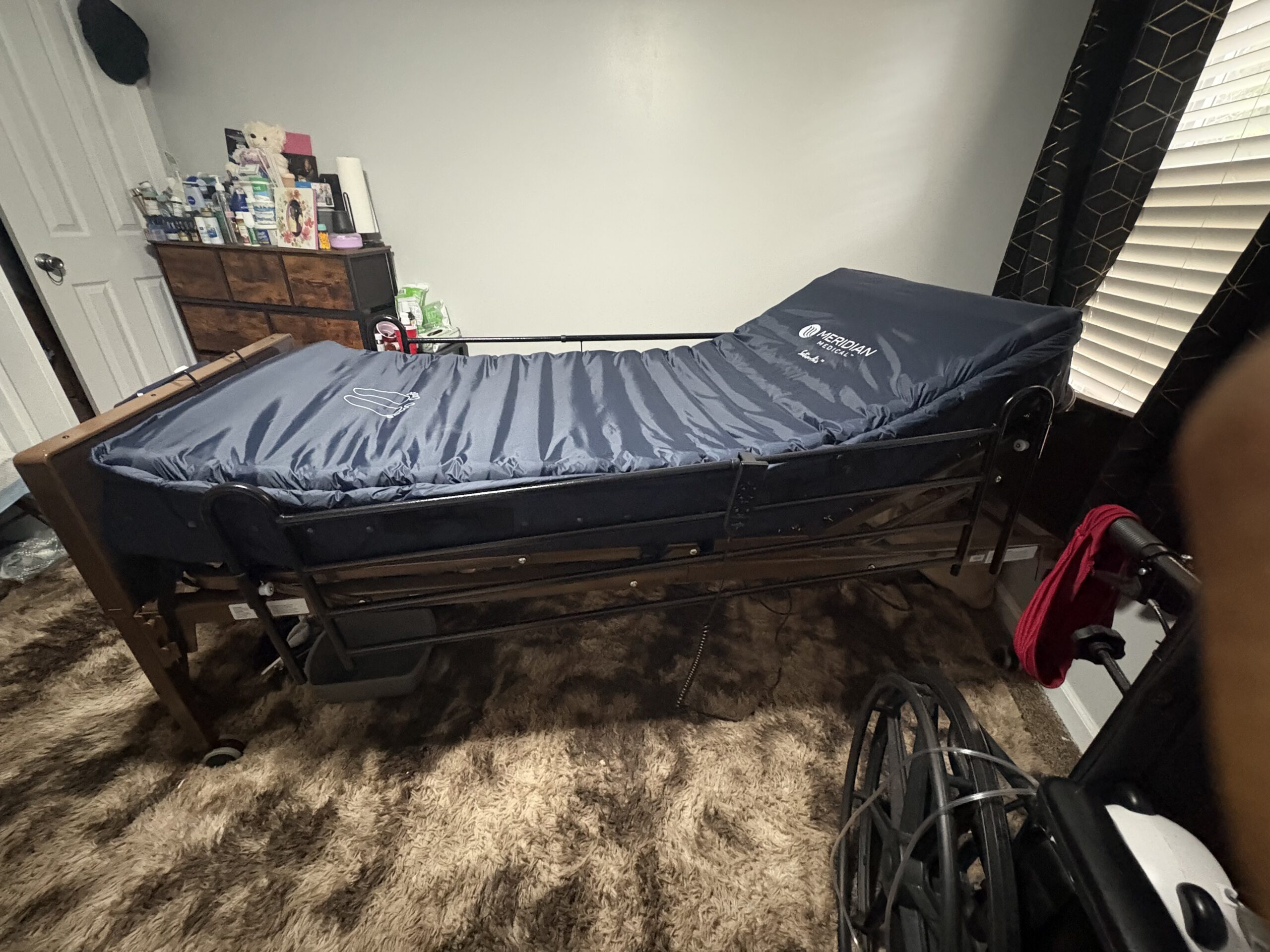 Medline Full Electric Hospital Bed with Meridian Medical Satin-Air Mattress