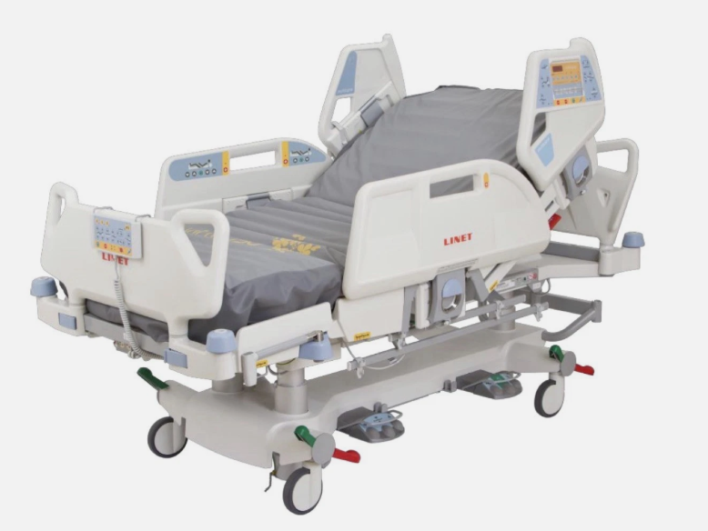 Linet multicare Electric ICU Hospital bed Model 1MC5A650-31. Powered Medical Bed